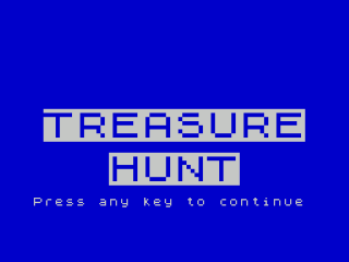 Treasure Hunt title screen for ZX Spectrum